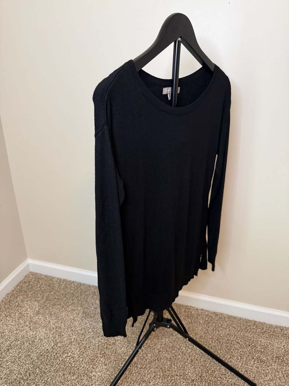Banana Republic Black Side Zip Long Sleeve Sweater Size S - Picture 4 of 9